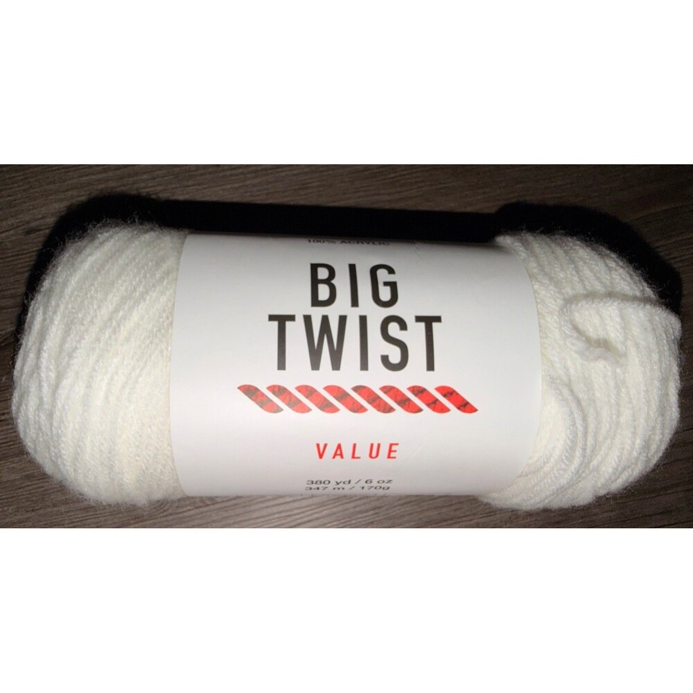 Big Twist White- Acrylic,6oz,380yds Medium 4